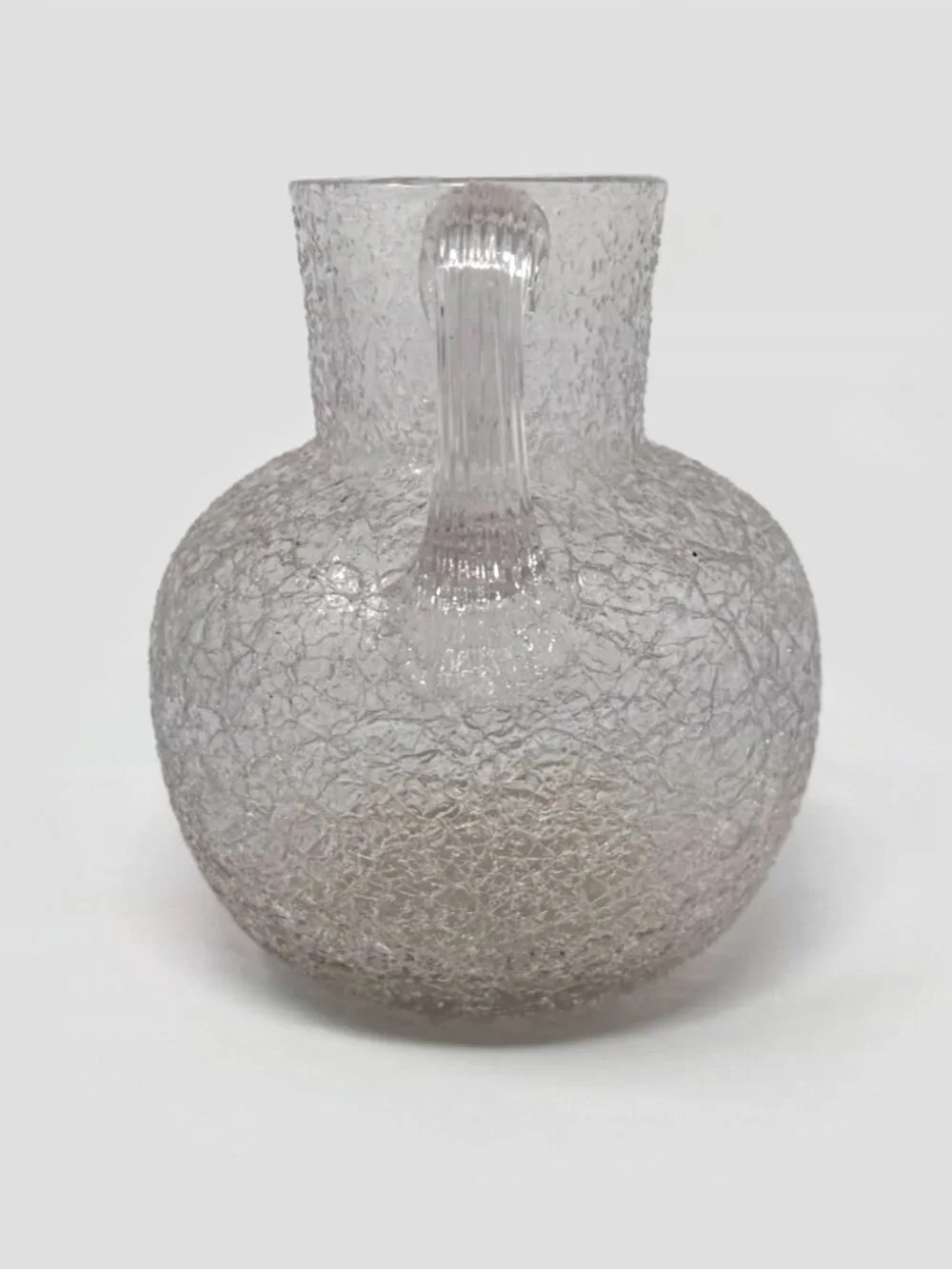Antique Victorian Boston & Sandwich Clear Handblown Overshot Glass Pitcher